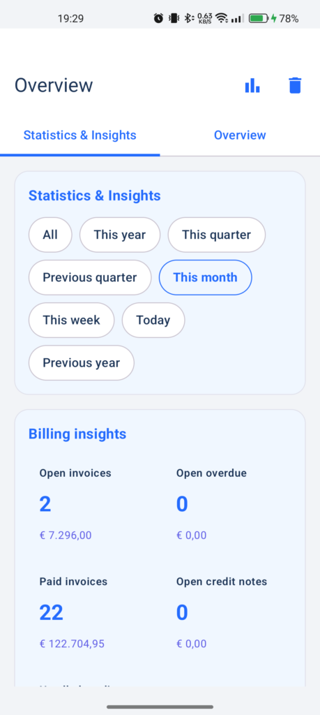 Admin app for freelancers statistics and insights with revenue and performance overview