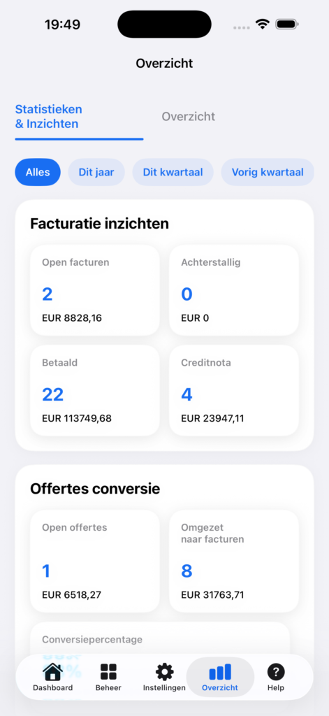 administration app for iPhone overview